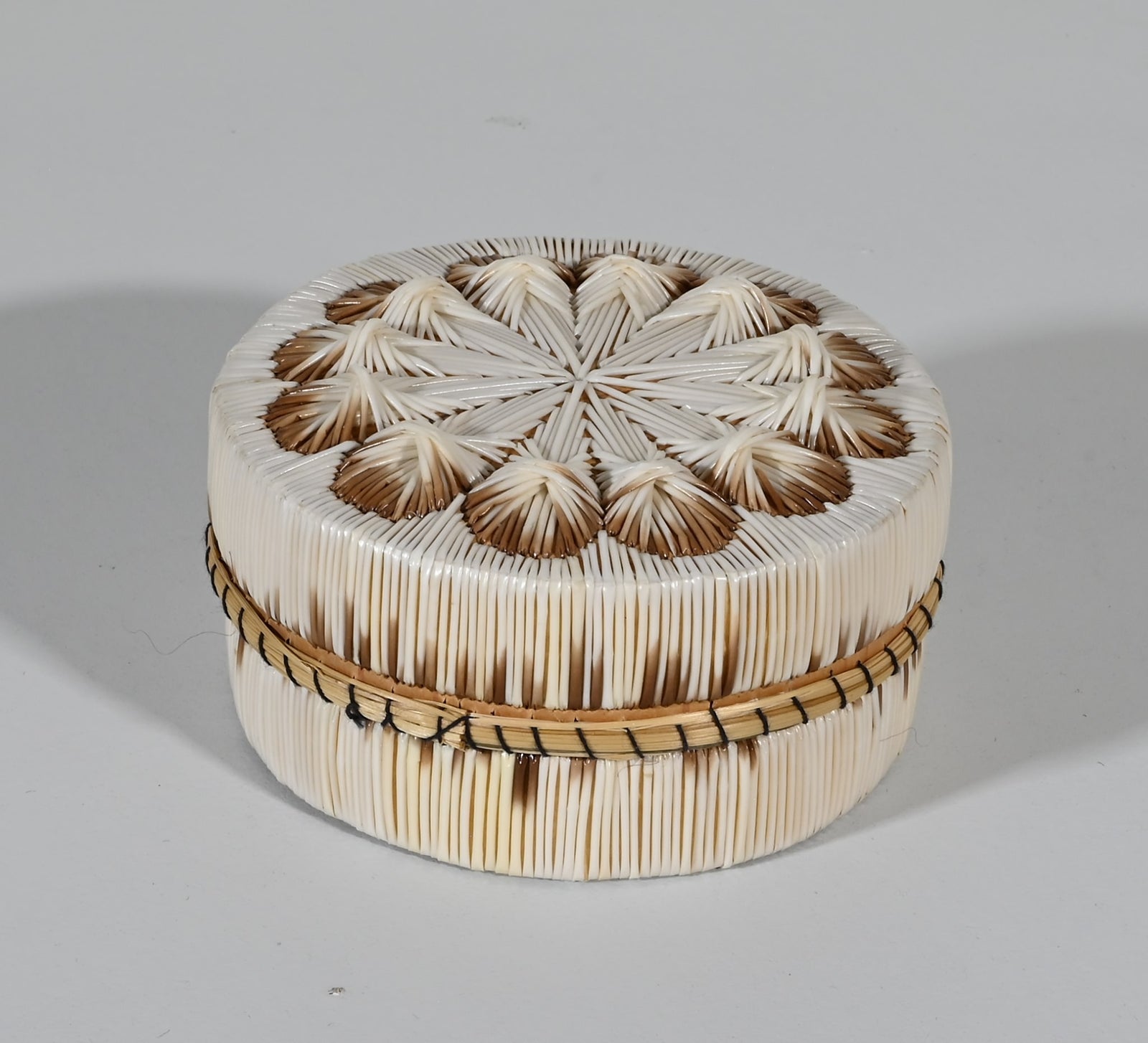 Vintage Anishinaabe Quill Box by Lorraine Besito