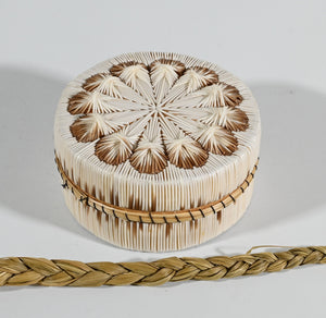 Vintage Anishinaabe Quill Box by Lorraine Besito
