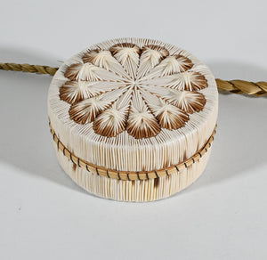Vintage Anishinaabe Quill Box by Lorraine Besito