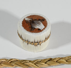 Vintage Anishinaabe Quill Box by Sharon John