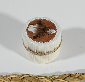 Vintage Anishinaabe Quill Box by Sharon John