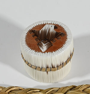 Vintage Anishinaabe Quill Box by Sharon John