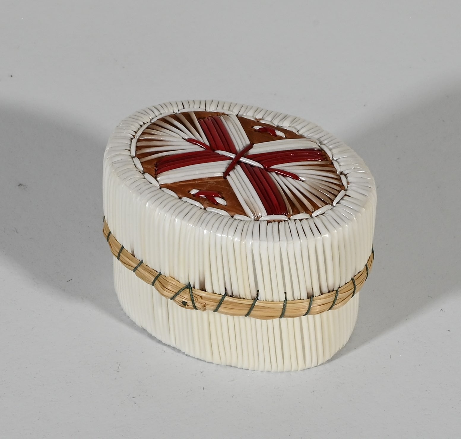 Vintage Anishinaabe Quill Box by Sharon John