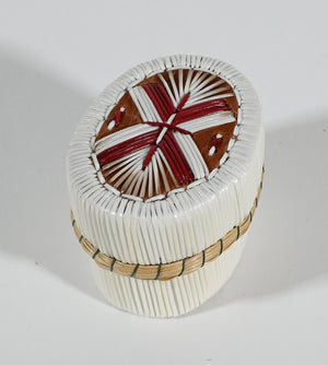 Vintage Anishinaabe Quill Box by Sharon John