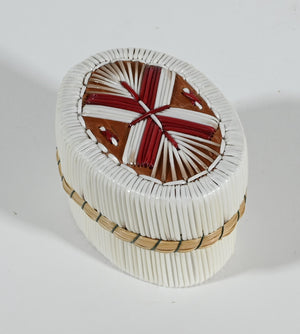 Vintage Anishinaabe Quill Box by Sharon John