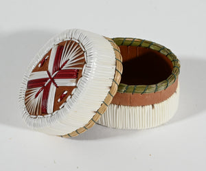 Vintage Anishinaabe Quill Box by Sharon John