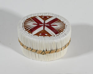 Vintage Anishinaabe Quill Box by Sharon John