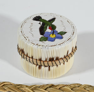 Vintage Anishinaabe Quill Box by Lorraine Besito