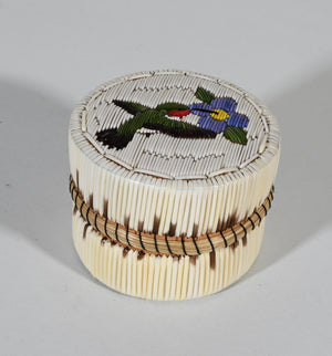Vintage Anishinaabe Quill Box by Lorraine Besito