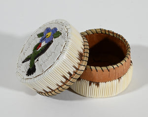 Vintage Anishinaabe Quill Box by Lorraine Besito
