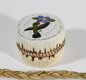 Vintage Anishinaabe Quill Box by Lorraine Besito