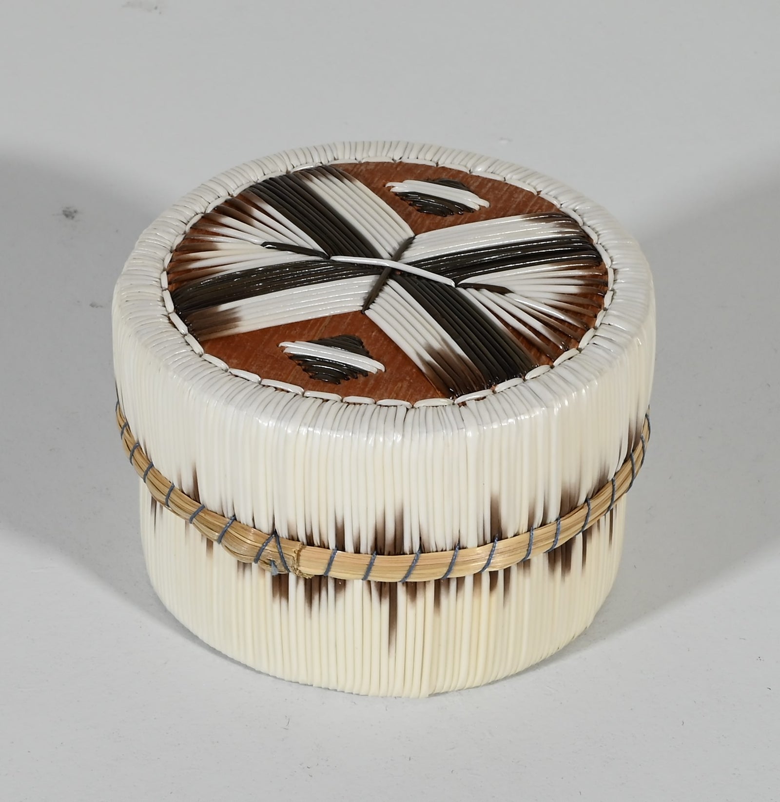 Vintage Anishinaabe Quill Box by Sharon John