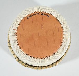 Vintage Anishinaabe Quill Box with Maple Leaf