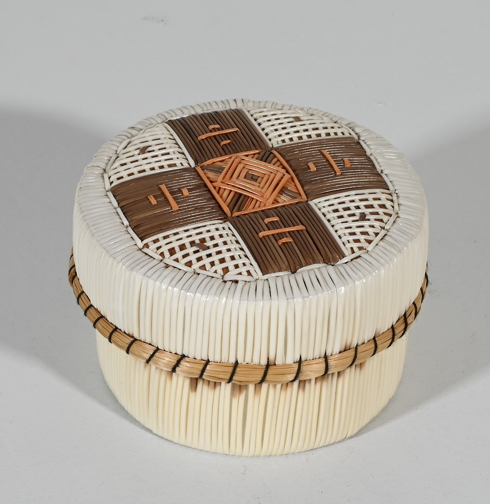 Vintage Anishinaabe Quill Box by Lorraine Besito