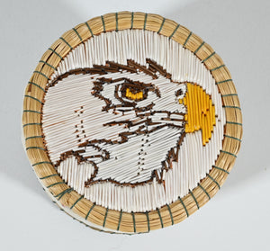 Vintage Anishinaabe Quill Box with Eagle's Head