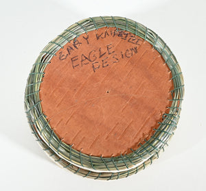 Vintage Anishinaabe Quill Box with Eagle's Head