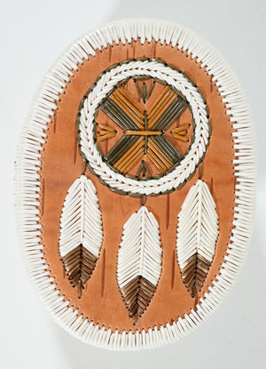 Vintage Anishinaabe Quill Box with Mandala by Sharon John