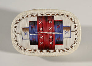 Vintage Anishinaabe Quill Box with "Micmac" Geometric by Cheryl Besito