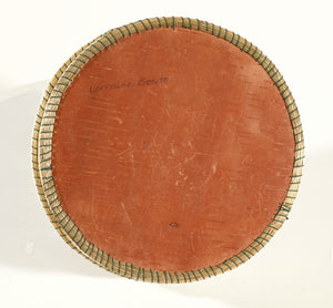 Vintage Anishinaabe Quill Box with Three Tufted Flowers by Lorraine Besito;