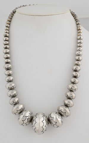 Necklace with Graduated Navajo Pearls by Leo Yazzie