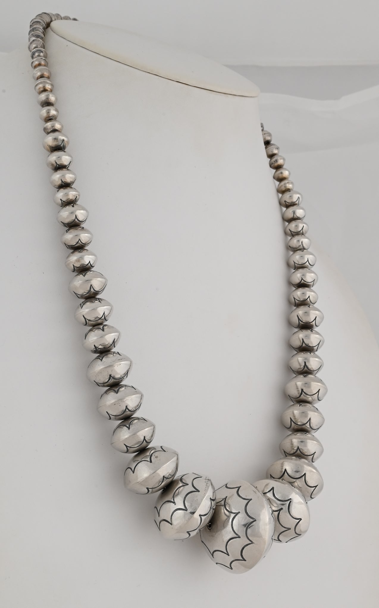 Necklace with Graduated Navajo Pearls by Leo Yazzie