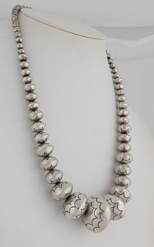 Necklace with Graduated Navajo Pearls by Leo Yazzie