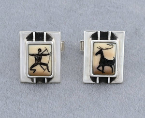 Cufflinks with Caribou Hunter Design by Denise Wallace