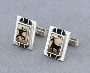 Cufflinks with Caribou Hunter Design by Denise Wallace