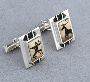Cufflinks with Caribou Hunter Design by Denise Wallace