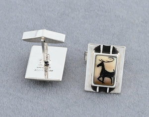 Cufflinks with Caribou Hunter Design by Denise Wallace