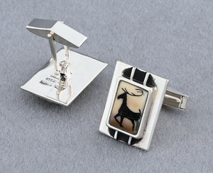 Cufflinks with Caribou Hunter Design by Denise Wallace