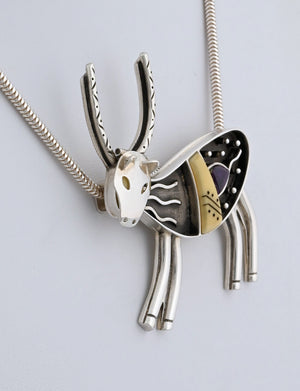 Caribou Pin/Pendant with Sugilite by Denise Wallace