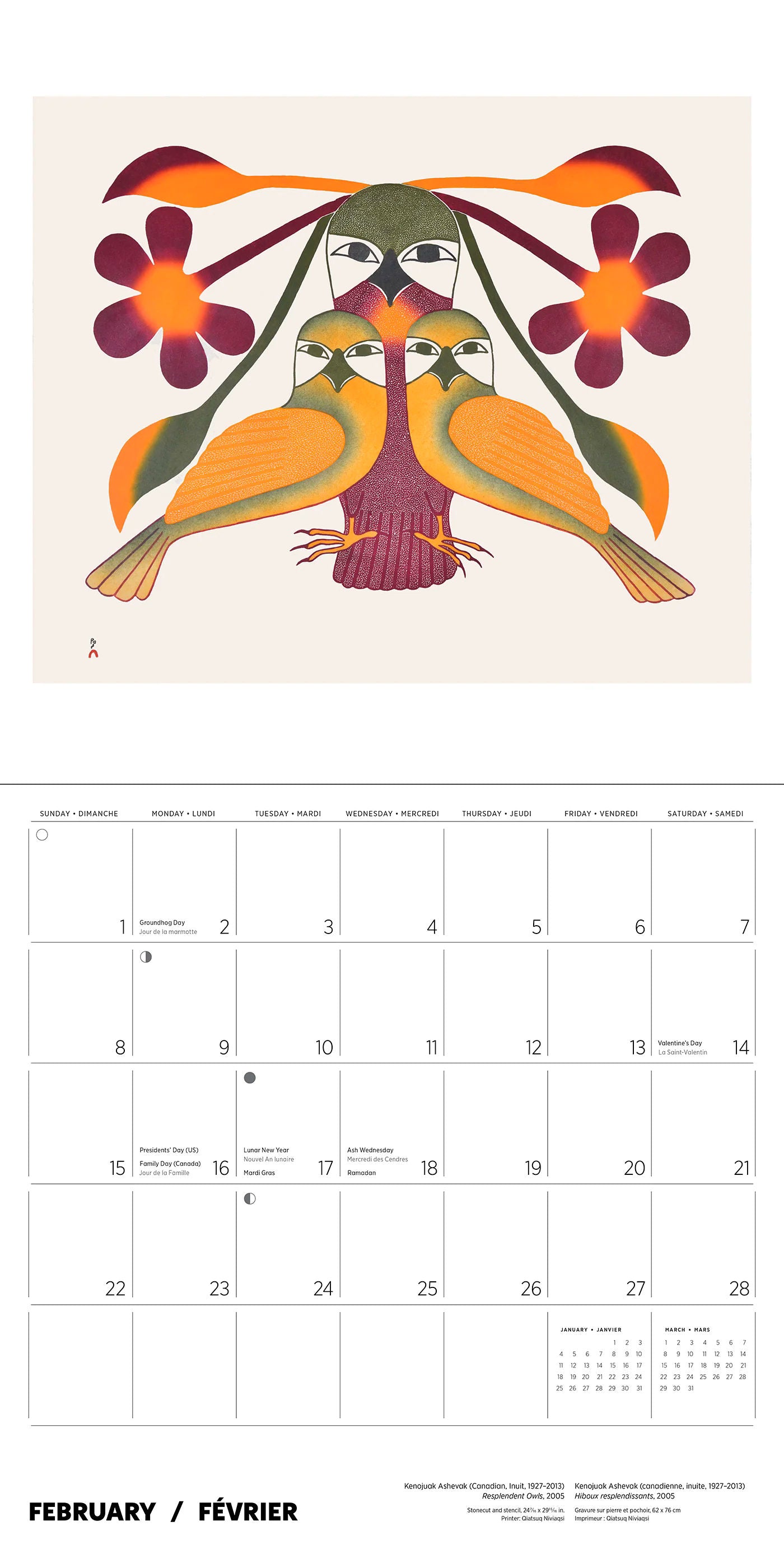 Kenojuak Ashevak 2026 Wall Calendar by Pomegranate