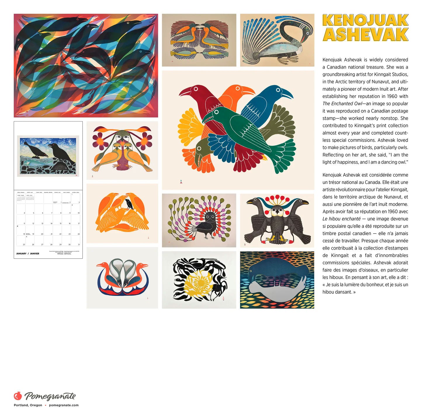 Kenojuak Ashevak 2026 Wall Calendar by Pomegranate