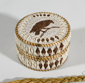 Vintage Anishinaabe Quill Box by Delia Beboning