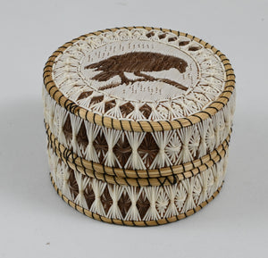 Vintage Anishinaabe Quill Box by Delia Beboning