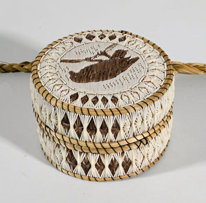 Vintage Anishinaabe Quill Box by Delia Beboning