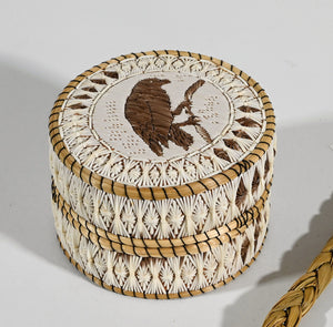 Vintage Anishinaabe Quill Box by Delia Beboning