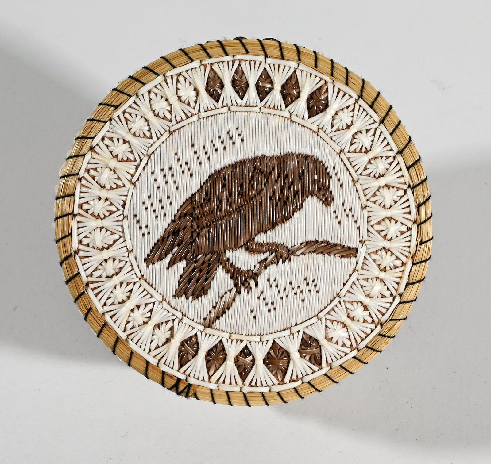 Vintage Anishinaabe Quill Box by Delia Beboning
