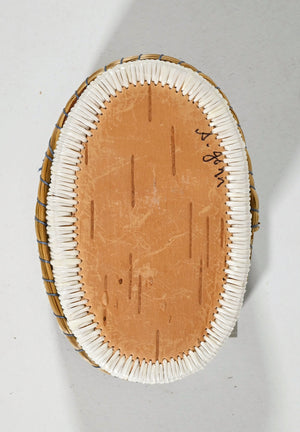 Vintage Anishinaabe Quill Box with Heron by Lorraine Besito