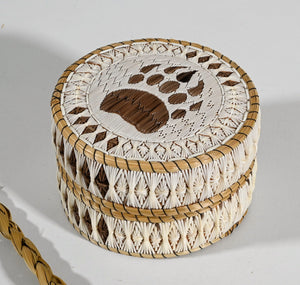 Vintage Anishinaabe Quill Box by Aldine & Delia Beboning