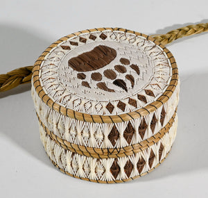 Vintage Anishinaabe Quill Box by Aldine & Delia Beboning