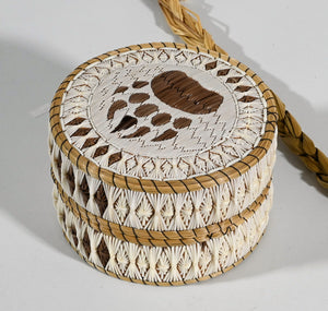 Vintage Anishinaabe Quill Box by Aldine & Delia Beboning