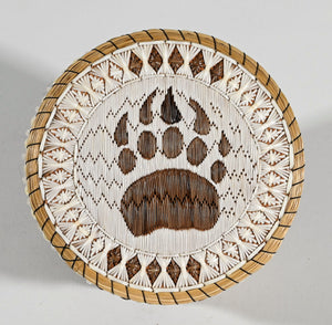Vintage Anishinaabe Quill Box by Aldine & Delia Beboning