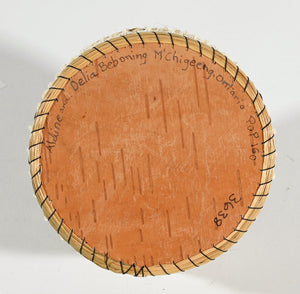 Vintage Anishinaabe Quill Box by Aldine & Delia Beboning