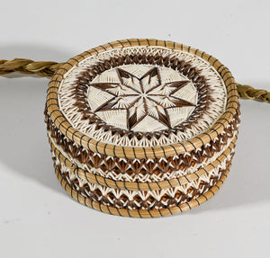 Vintage Anishinaabe Quill Box by Annie Pangowish