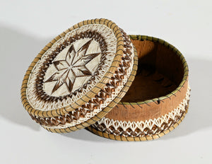 Vintage Anishinaabe Quill Box by Annie Pangowish