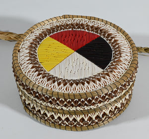 Vintage Anishinaabe Quill Box by Annie Pangowish