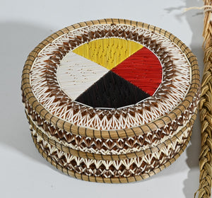 Vintage Anishinaabe Quill Box by Annie Pangowish