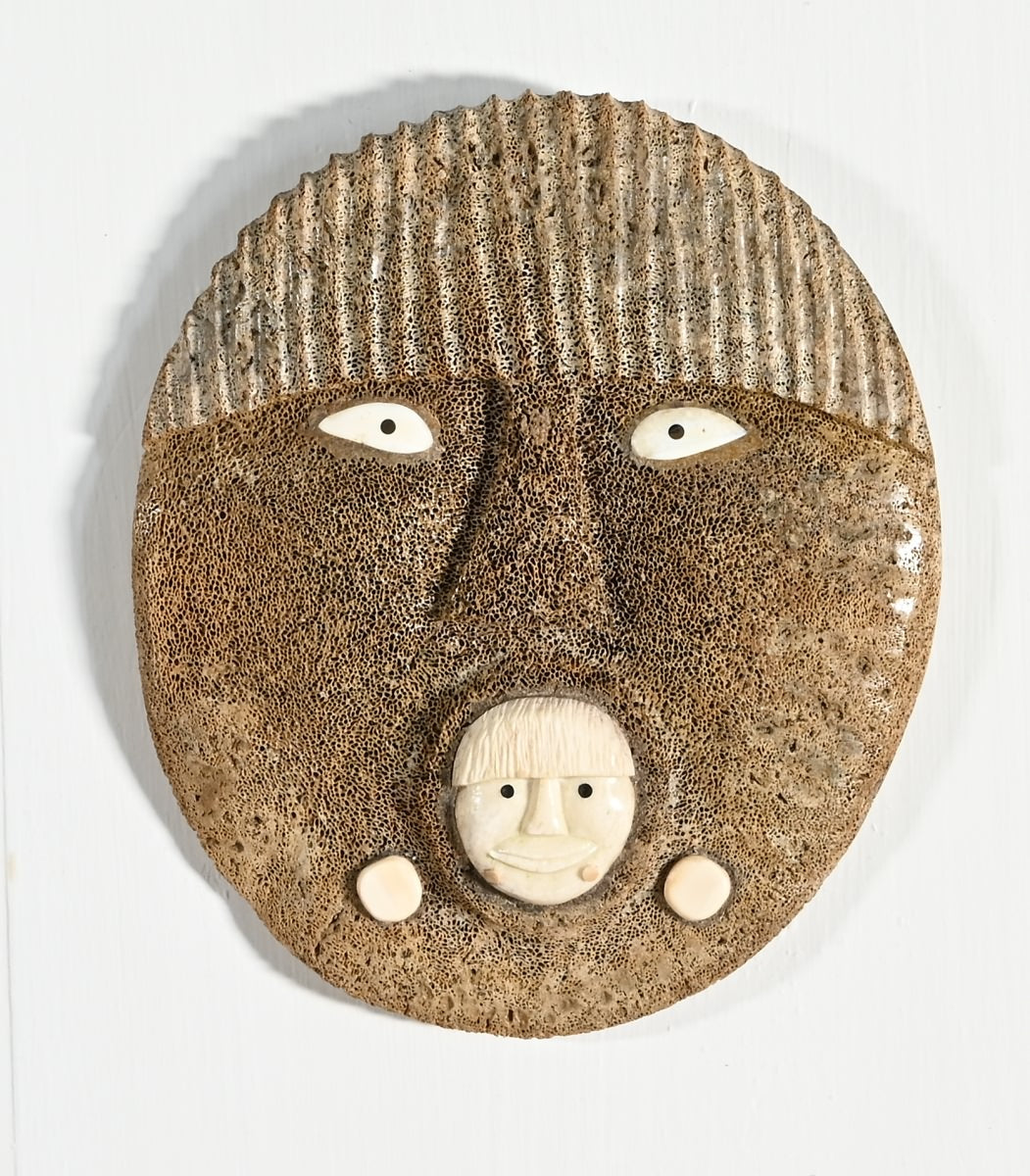Whalebone Mask with Inua by Wilbur Kuzuguk